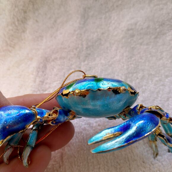 Cloisonne coastal crab ornament, Nautical Luxuries? not signed, 4 1/2" - Picture 4 of 7
